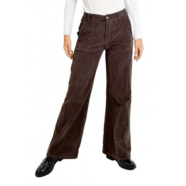 Chino palazzo in velluto a costine fine 